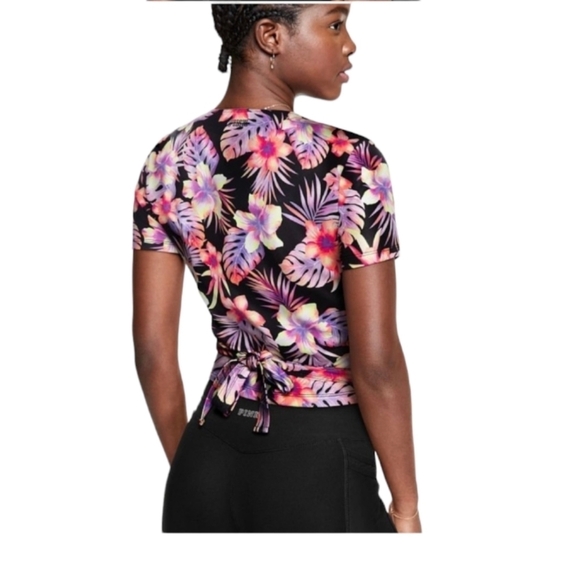 NEW Victoria's Secret Pink tropical Ultimate Wrap Top, Size Medium - Picture 2 of 6
